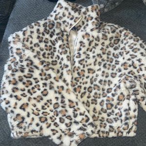 Cheeta print bomber jacket